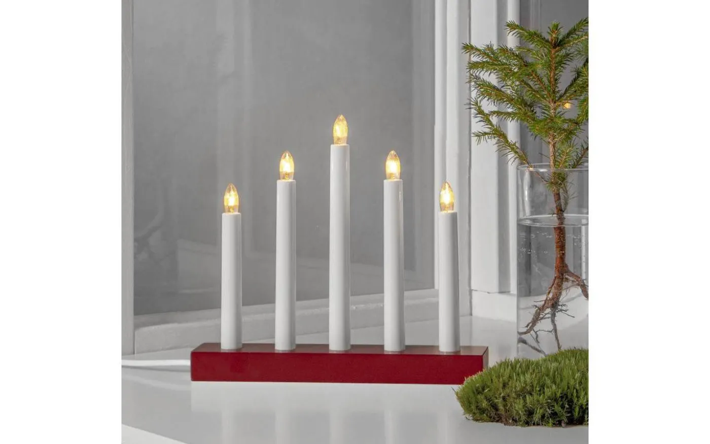 Inez Adventsljusstake 24cm Röd