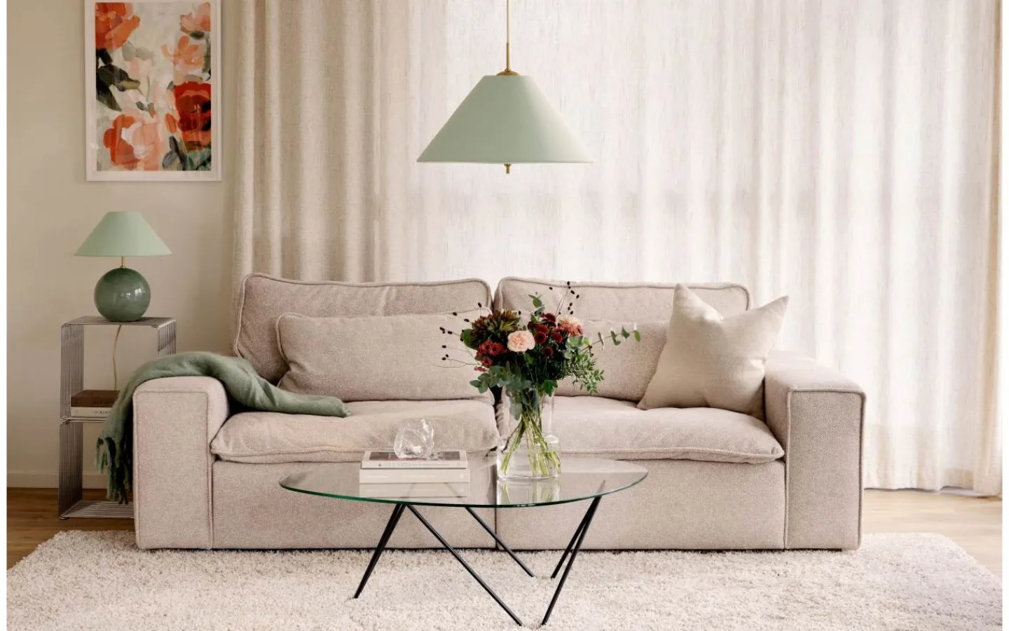 Globen Lighting Iris Taklampa 50cm Grön* Stora Taklampor Ø50-69 Cm