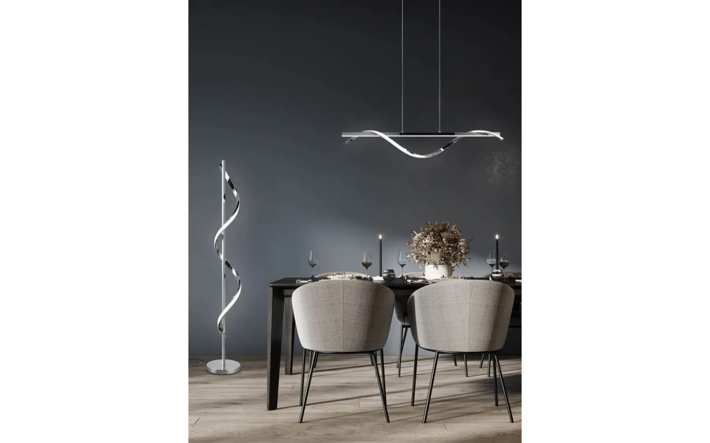 Reality Isabel Golvlampa LED krom 4000K* Golvlampor