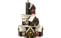 Isblomma Batteri/USB Pepparkakshus Trä