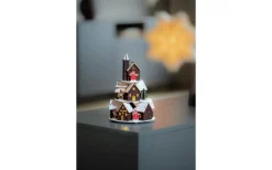 Isblomma Batteri/USB Pepparkakshus Trä