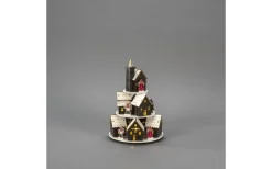 Isblomma Batteri/USB Pepparkakshus Trä