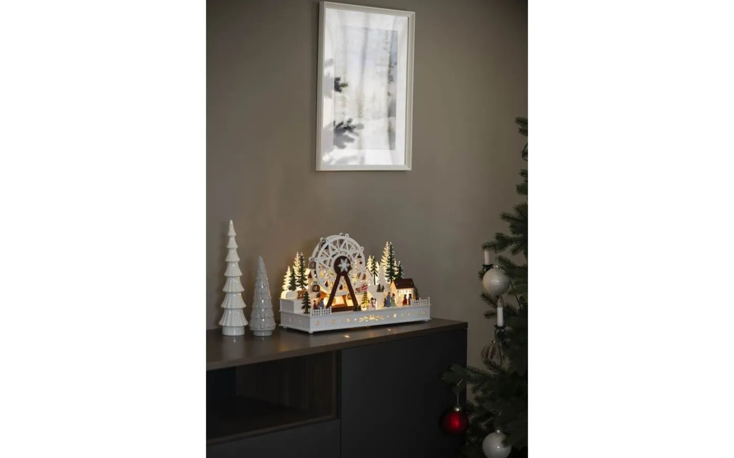 Konstsmide Isblomma Batteri/USB Roterande Pariserhjul Trä* Julbyar Och Figurer