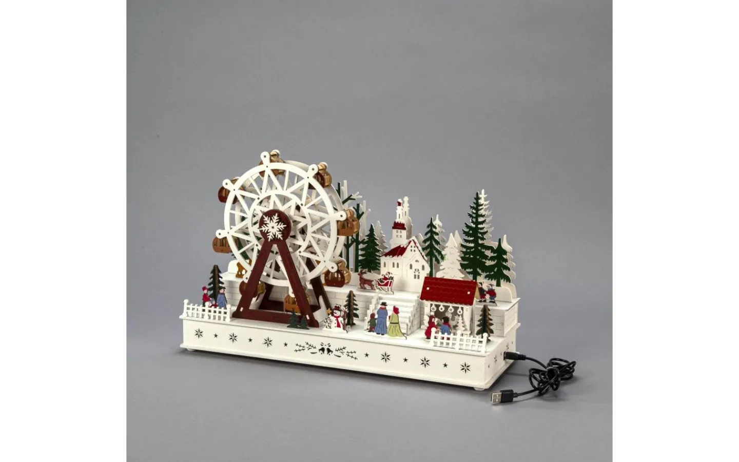 Konstsmide Isblomma Batteri/USB Roterande Pariserhjul Trä* Julbyar Och Figurer