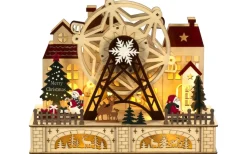 Konstsmide Isblomma Batteri/USB Roterande Jul-tivoli Trä* Julbyar Och Figurer