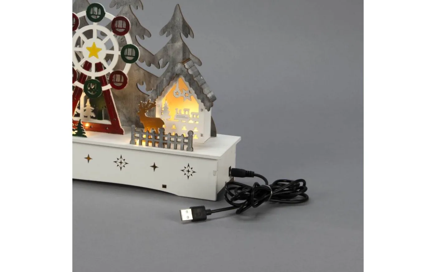 Isblomma Batteri/USB Tomtebyn Trä