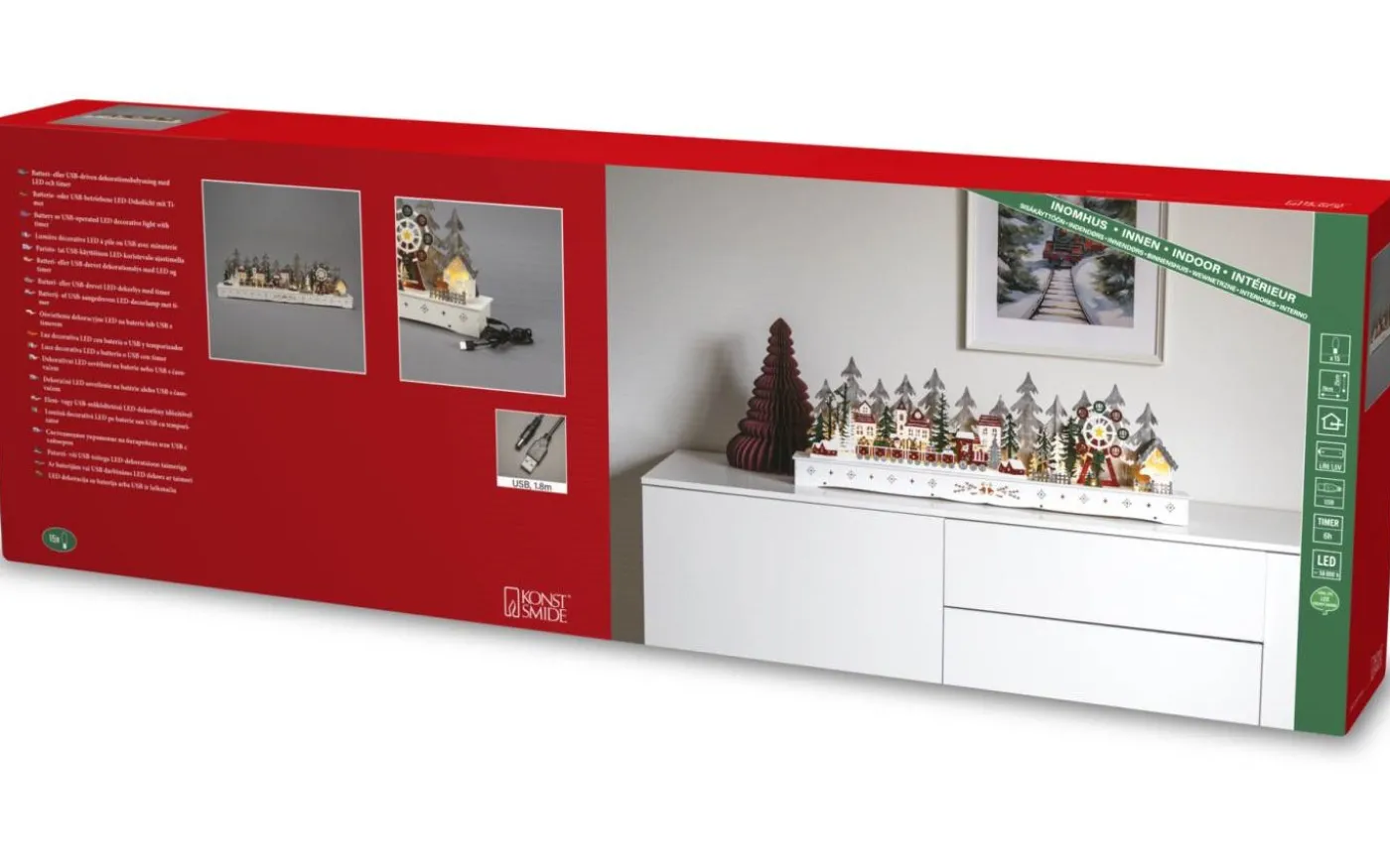 Isblomma Batteri/USB Tomtebyn Trä