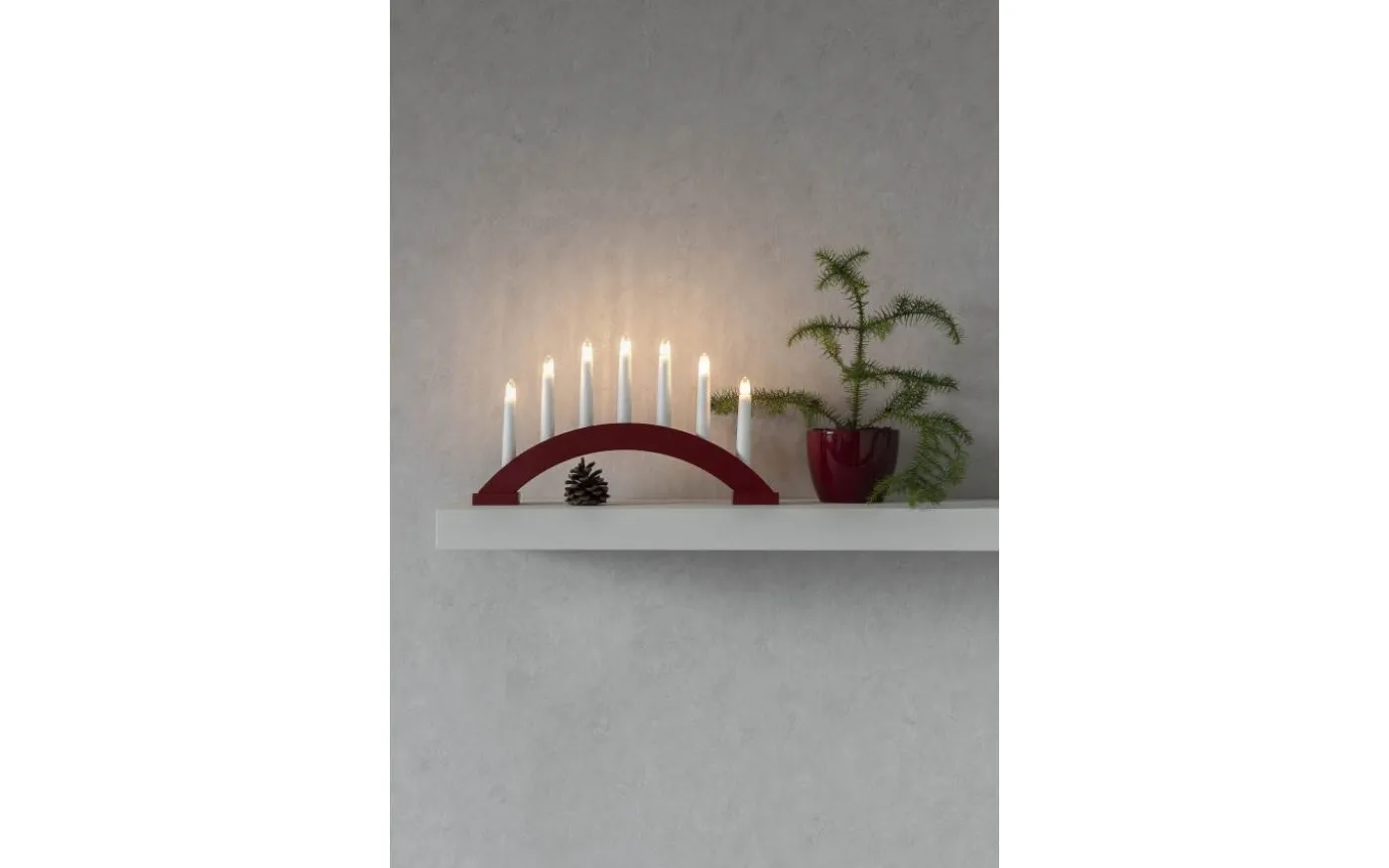 Isdans Adventsljusstake 23cm Mörkröd