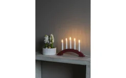 Isdans Adventsljusstake 21cm Mörkröd