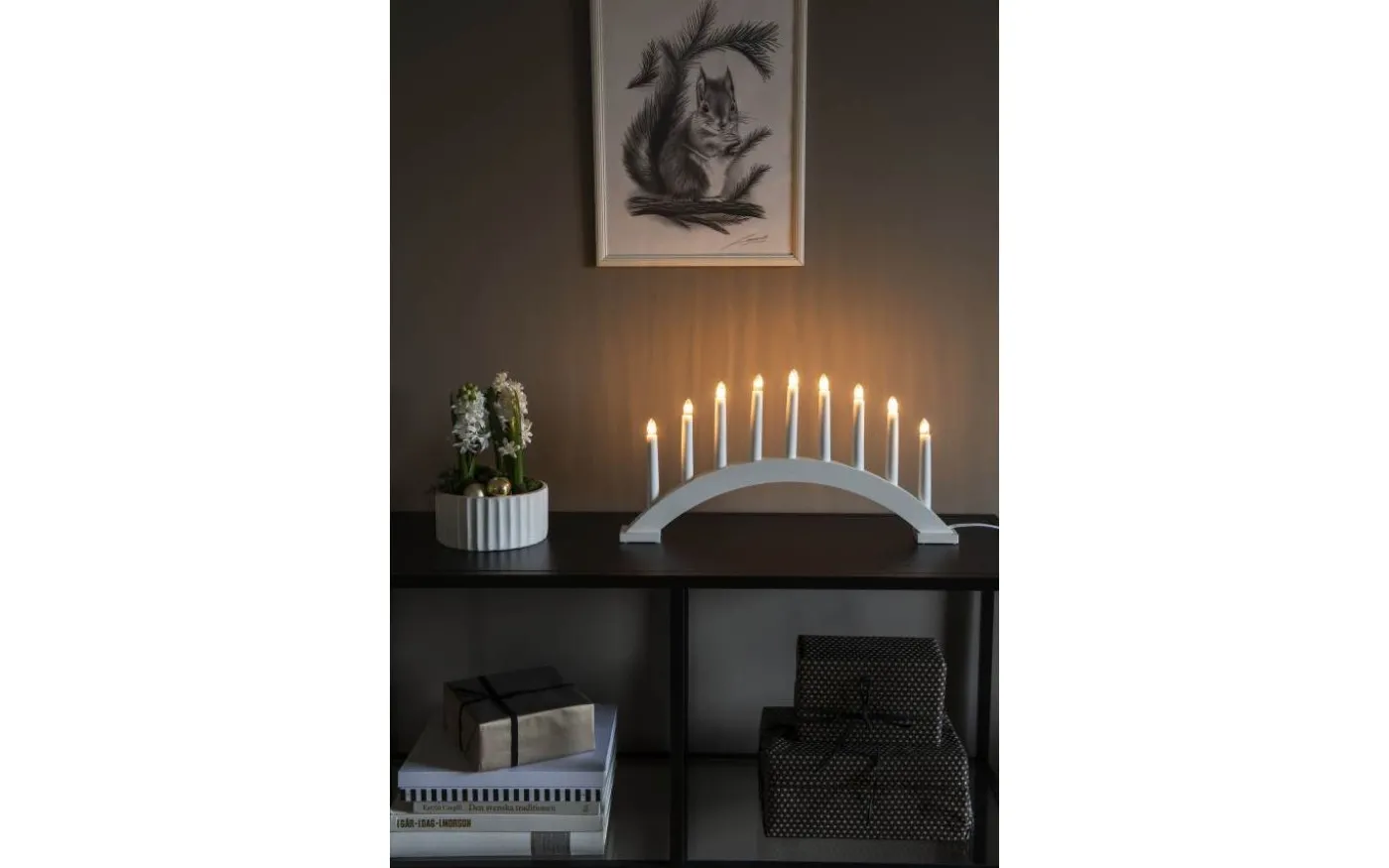 Isdans Adventsljusstake 25cm Vit