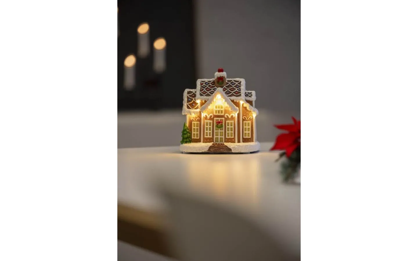 Konstsmide Isflinga Batteridrivet Pepparkakshus 16,5cm* Julbyar Och Figurer