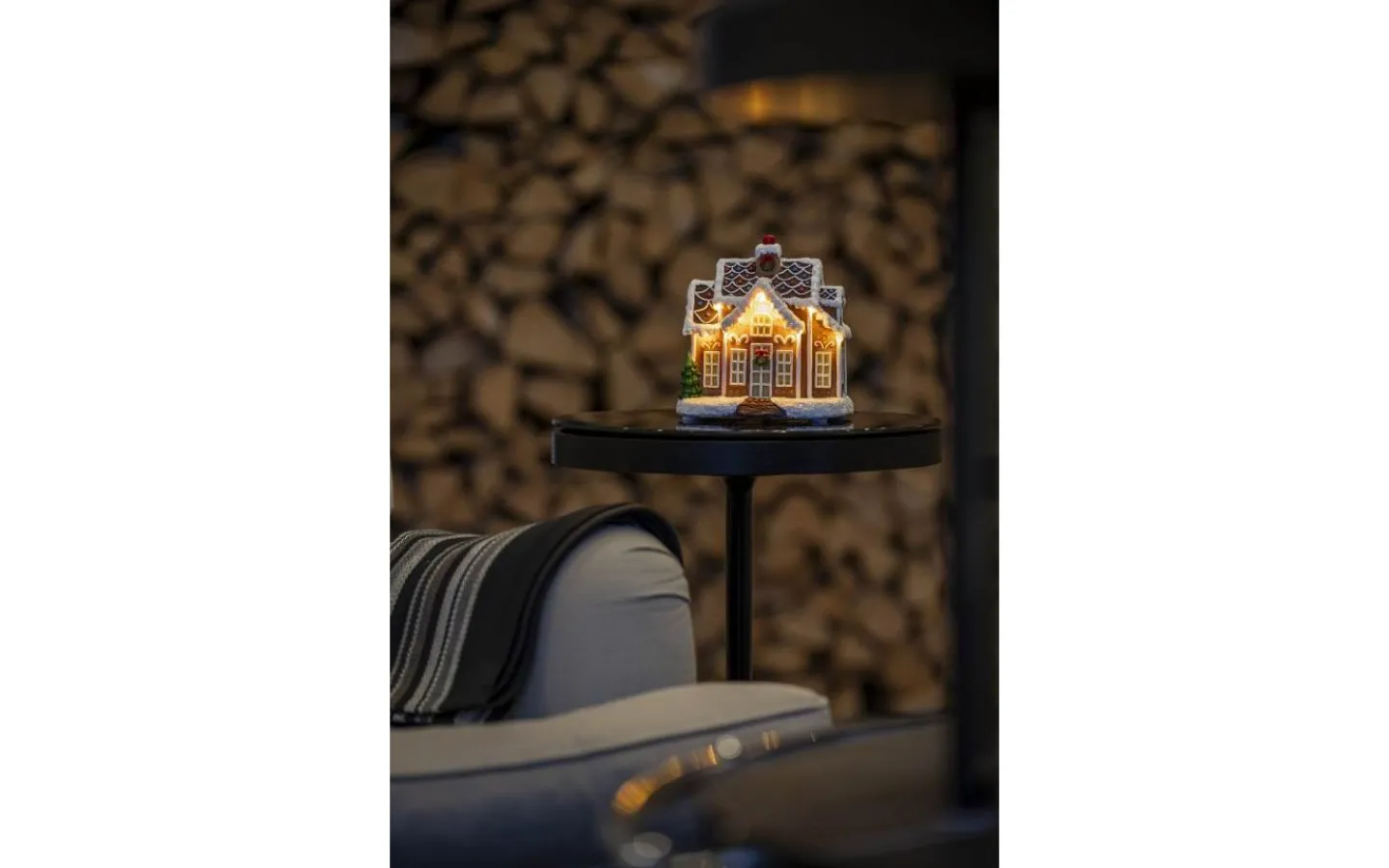 Konstsmide Isflinga Batteridrivet Pepparkakshus 16,5cm* Julbyar Och Figurer