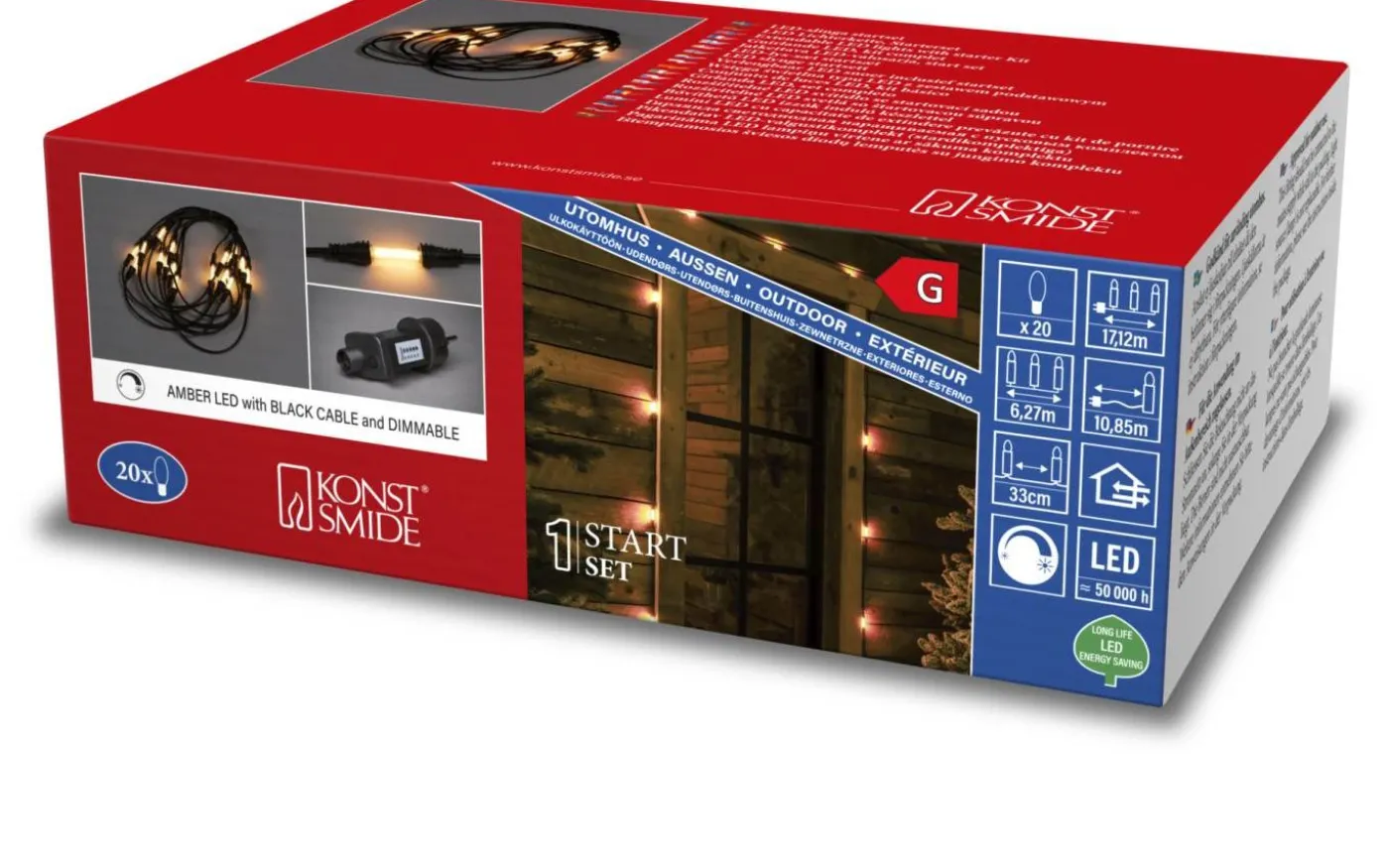Isgnistra Ljusslinga Startset 6,27m 20 Amber LED IP44