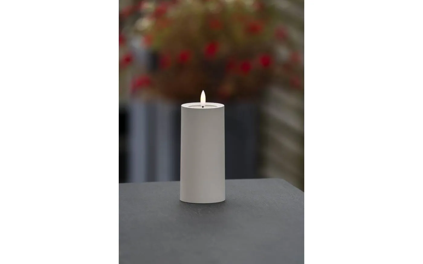 Iskrona Blockljus 15cm Matt beige IP44