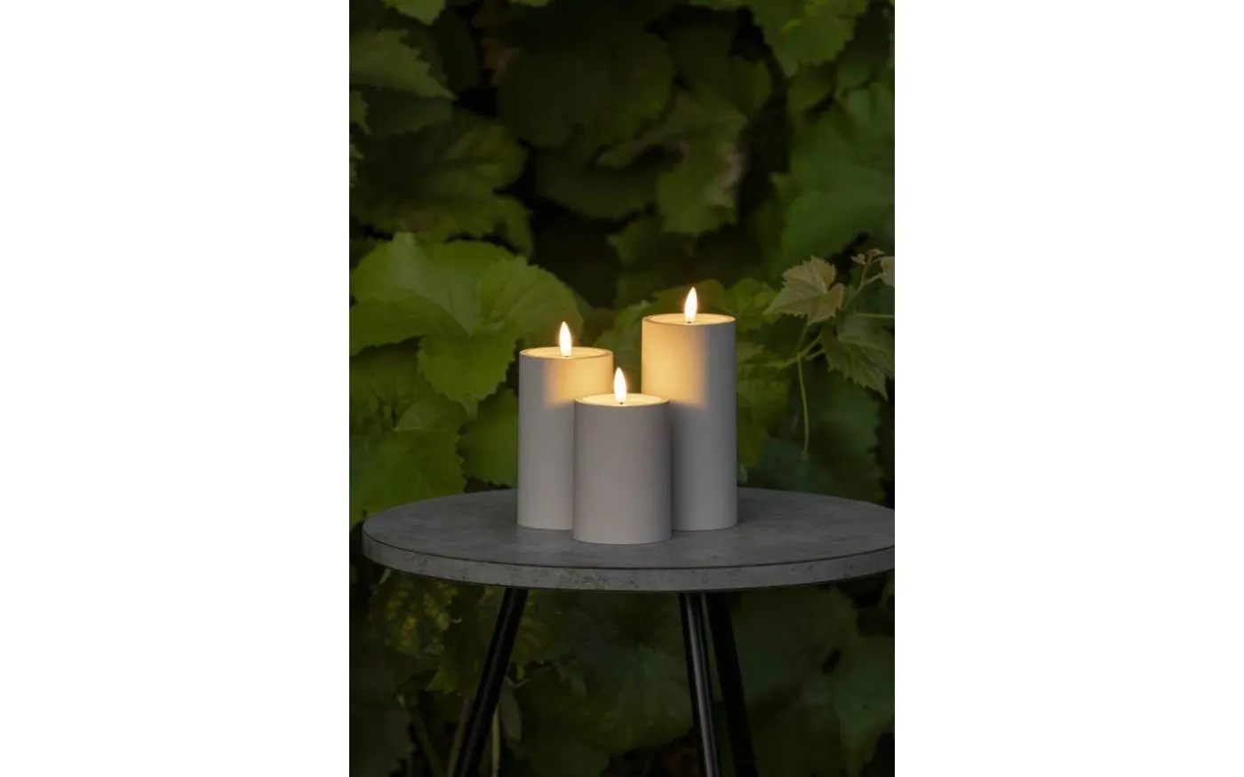 Iskrona Blockljus 15cm Matt beige IP44