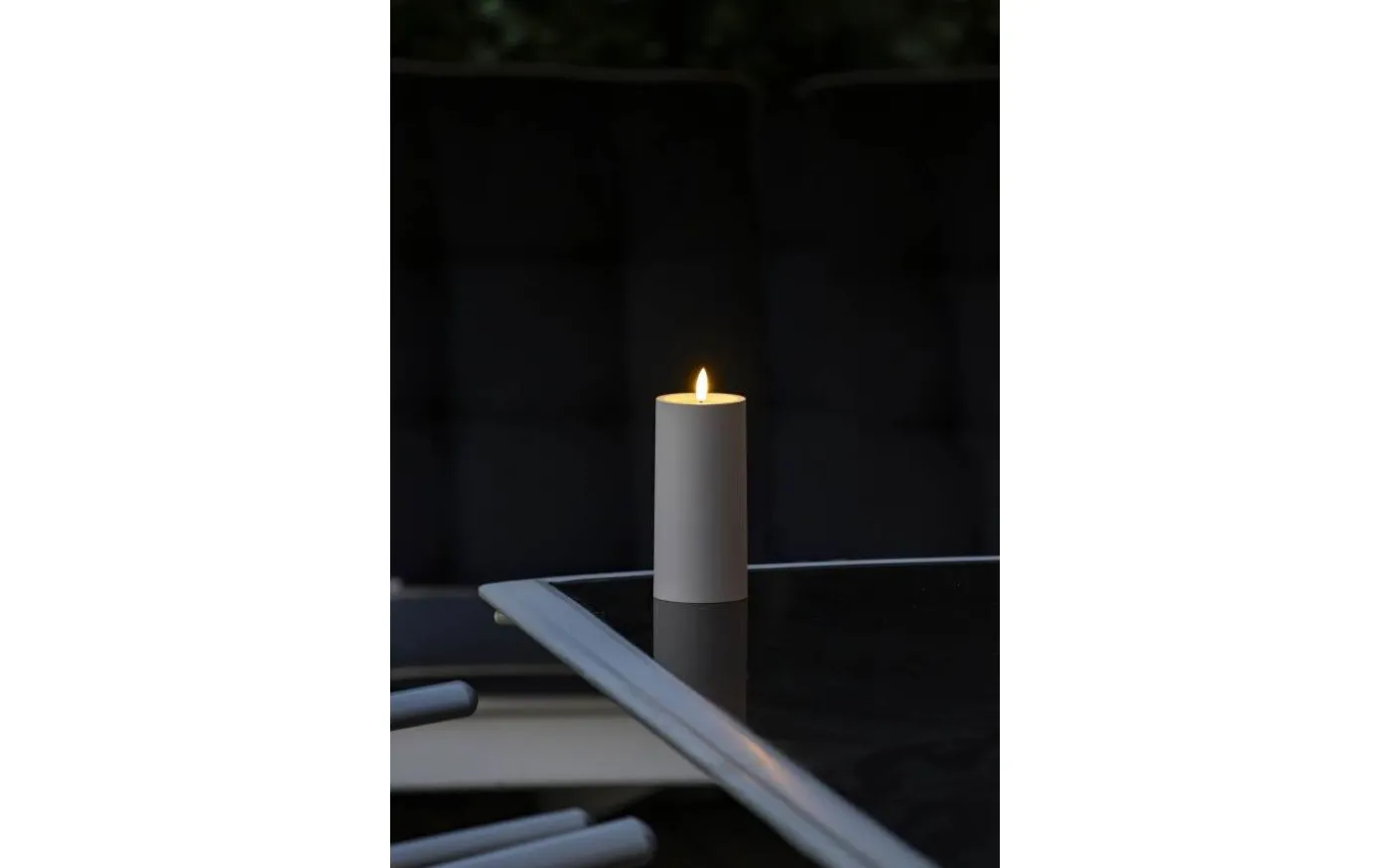 Iskrona Blockljus 15cm Matt beige IP44