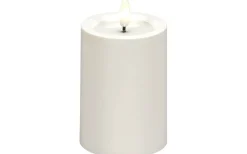 Blockljus Utomhus|Blockljus Utomhus<Konstsmide Iskrona Blockljus 10cm Matt vit IP44