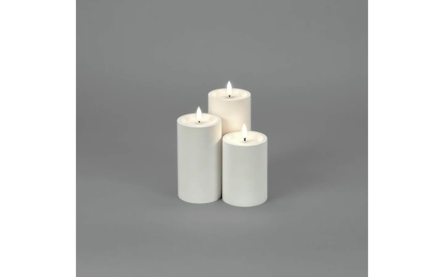 Blockljus Utomhus|Blockljus Utomhus<Konstsmide Iskrona Blockljus 10cm Matt vit IP44