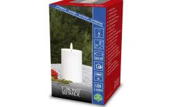 Blockljus Utomhus|Blockljus Utomhus<Konstsmide Iskrona Blockljus 10cm Matt vit IP44