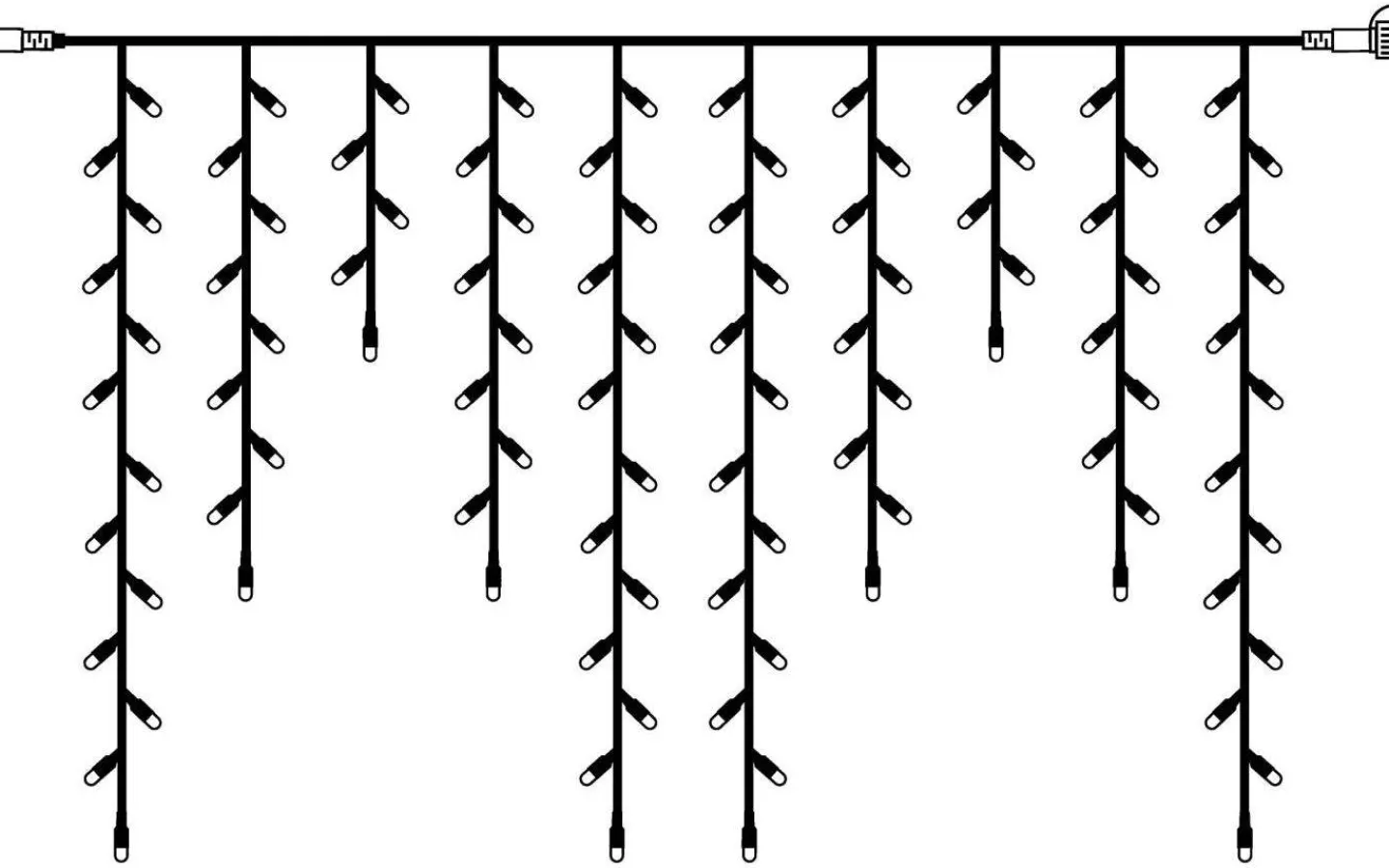 Star Trading Istappsslinga System LED 2x1m Varmvit Svart Kabel* System Led Startrading