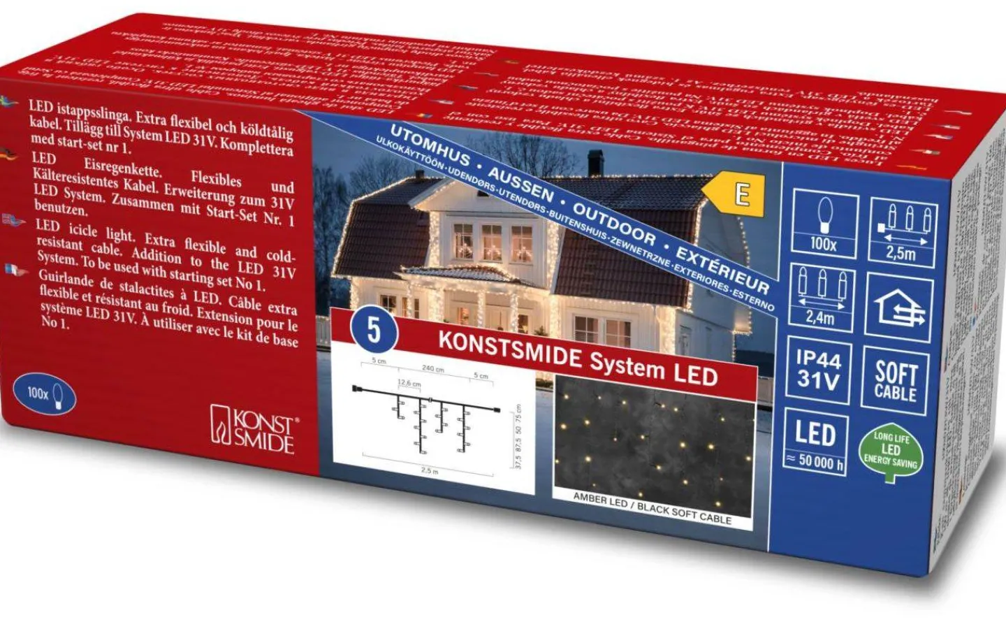 System 31V Konstsmide<Konstsmide Istappsslinga System LED 31V 2,4m Amber IP44