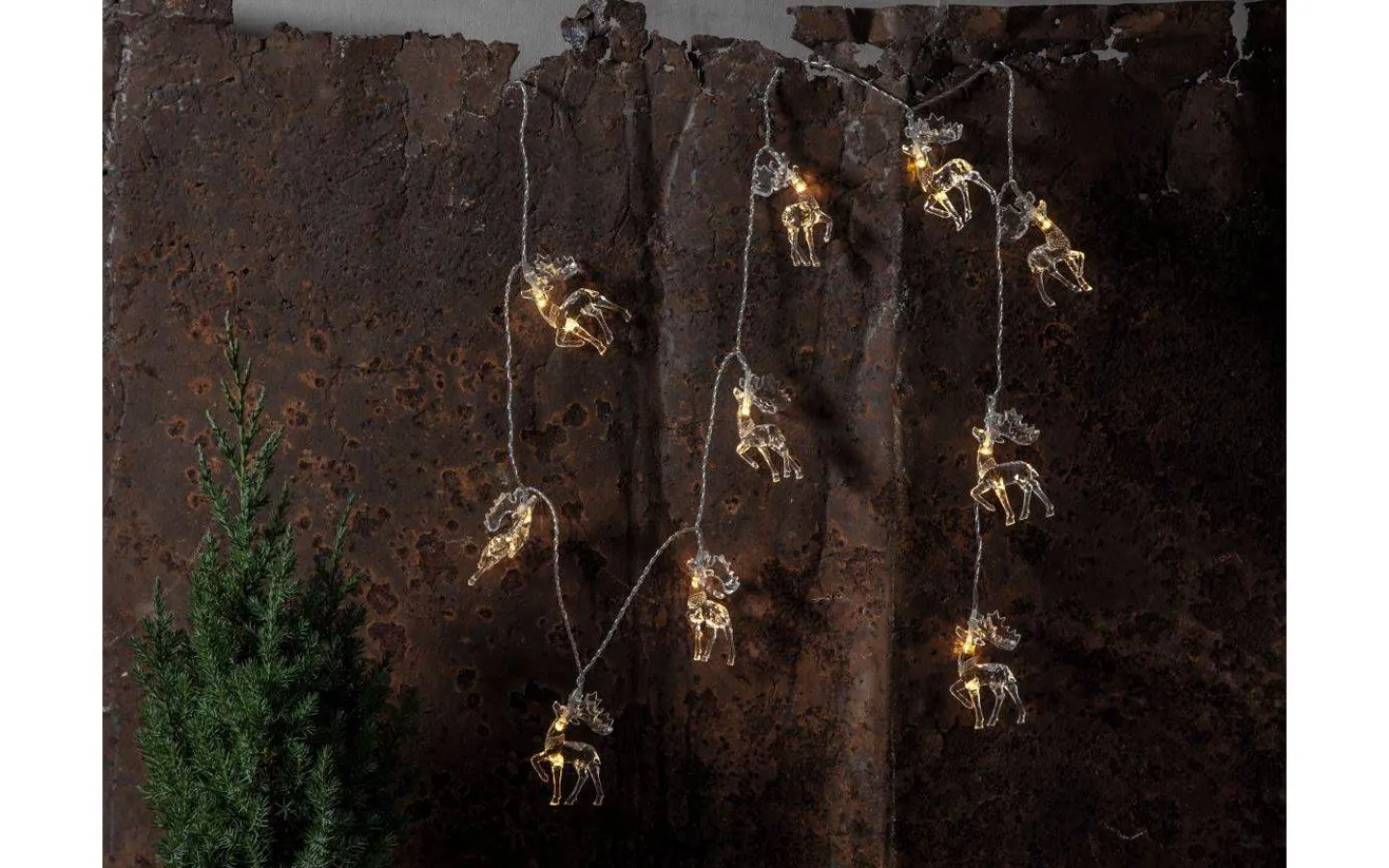 Star Trading Izy Batteridriven Ljusslinga 13,5m Transparent Renar Inomhus* Batterislingor|Batteri Julpynt Inomhus