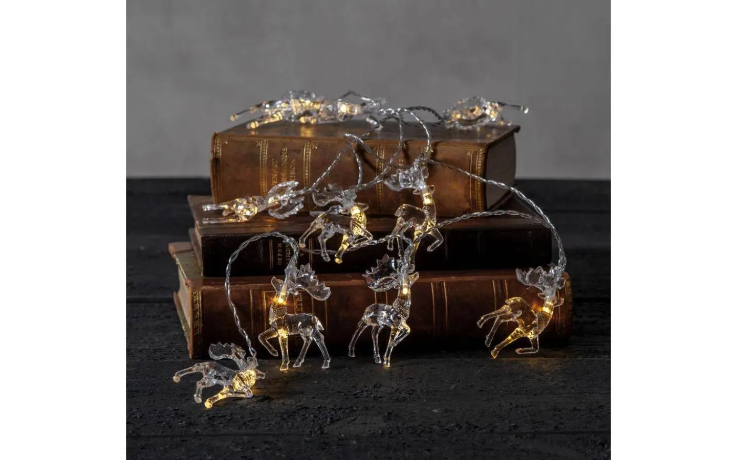 Star Trading Izy Batteridriven Ljusslinga 13,5m Transparent Renar Inomhus* Batterislingor|Batteri Julpynt Inomhus