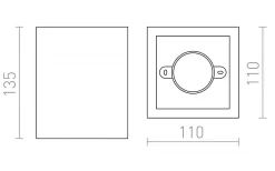 Rendl JACK SQ Takspotlight Gips GU10* Takspot Med 1 Lampa