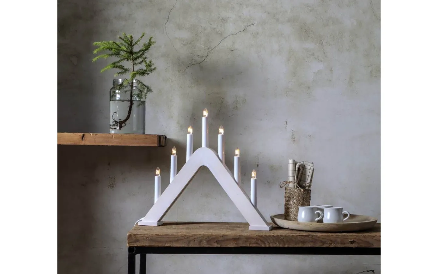 Star Trading Jarve Adventsljusstake Vit 36cm* Adventsljusstakar 31-60 Cm