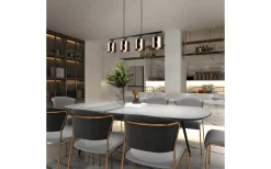 Jason Takpendel 4-delad E14 matt svart/brons