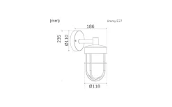 Jimmy Vägglampa E27 Corten IP44