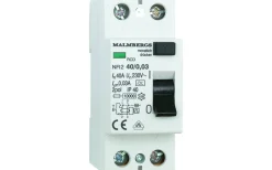 Normkomponenter<Malmbergs Jordfelsbrytare, A-typ, 40A, 2-polig, 30mA