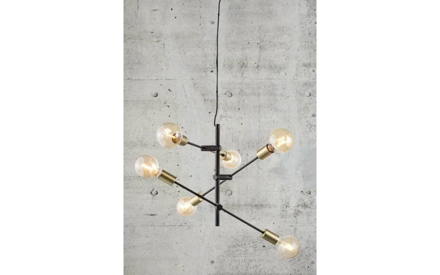 Josefine Taklampa E27 Svart/ Mässing