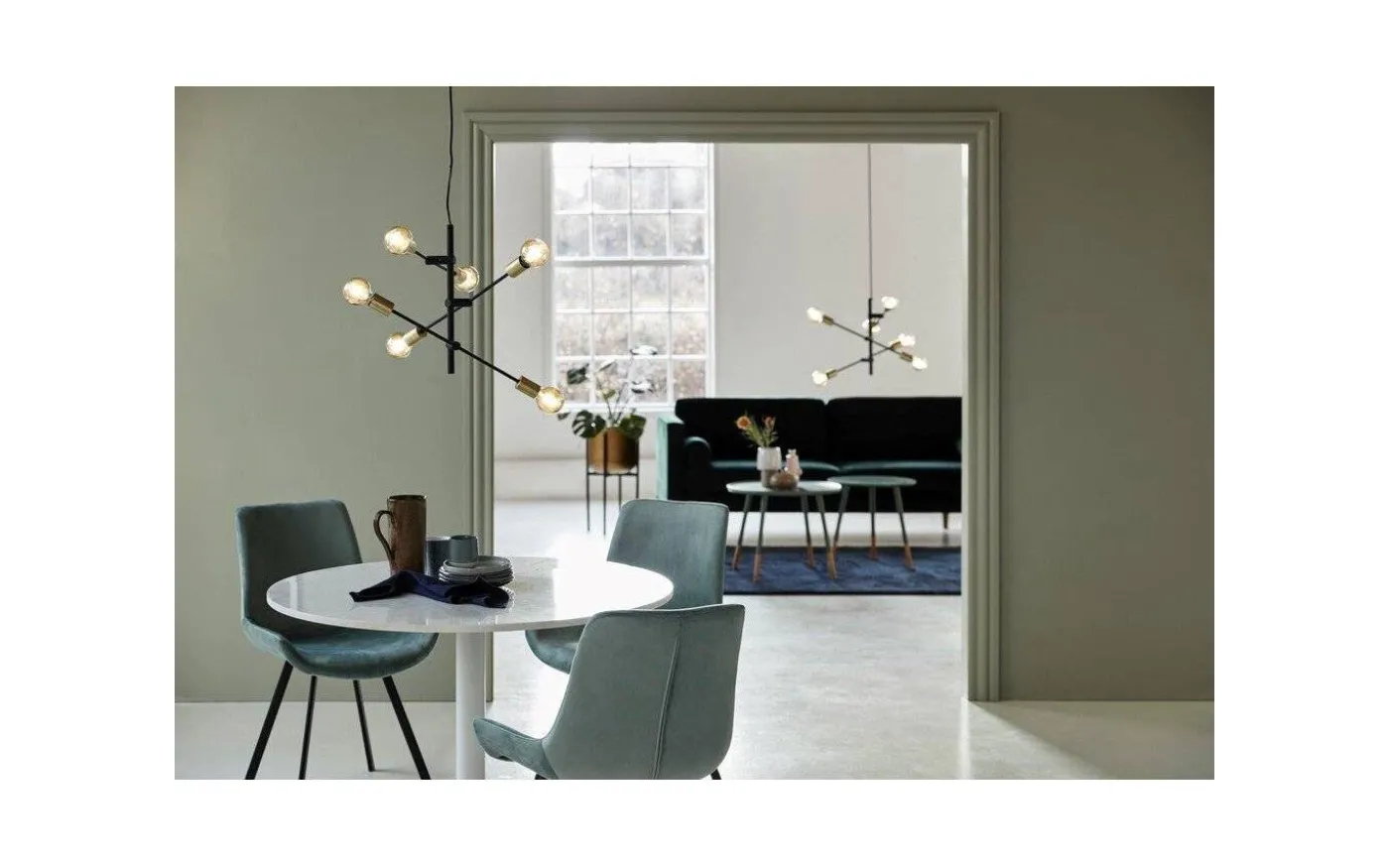 Josefine Taklampa E27 Svart/ Mässing