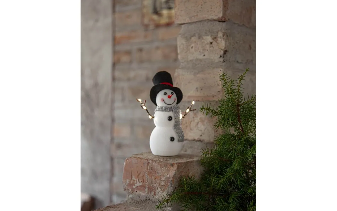 Joylight Batteridriven Snögubbe 16cm Vit