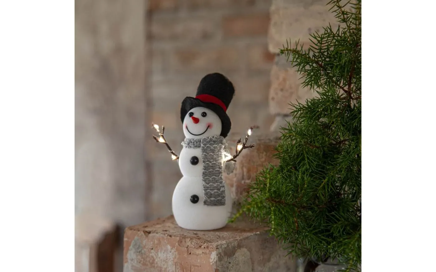 Joylight Batteridriven Snögubbe 16cm Vit