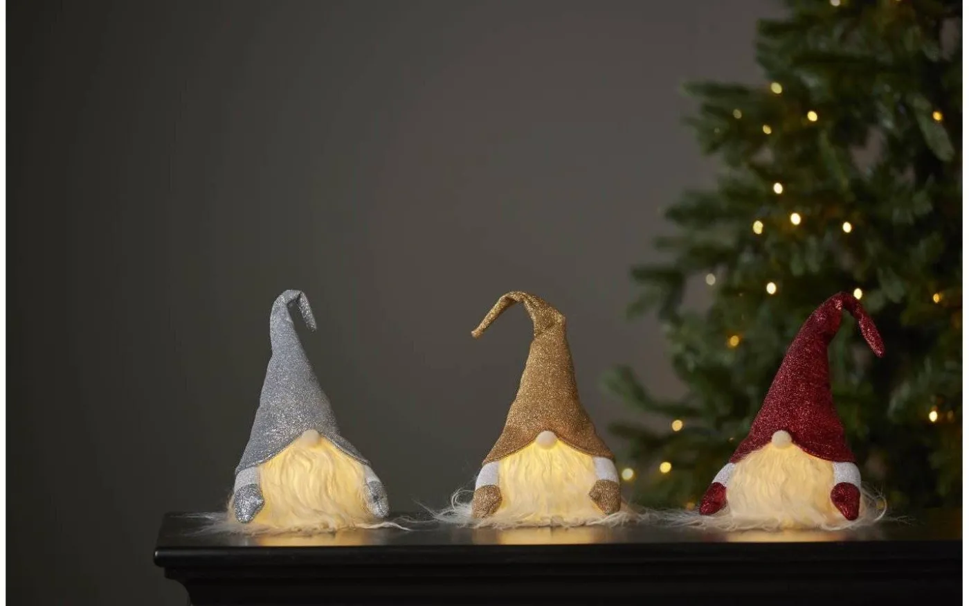 Joylight Batteridriven Tomte 28cm Guld