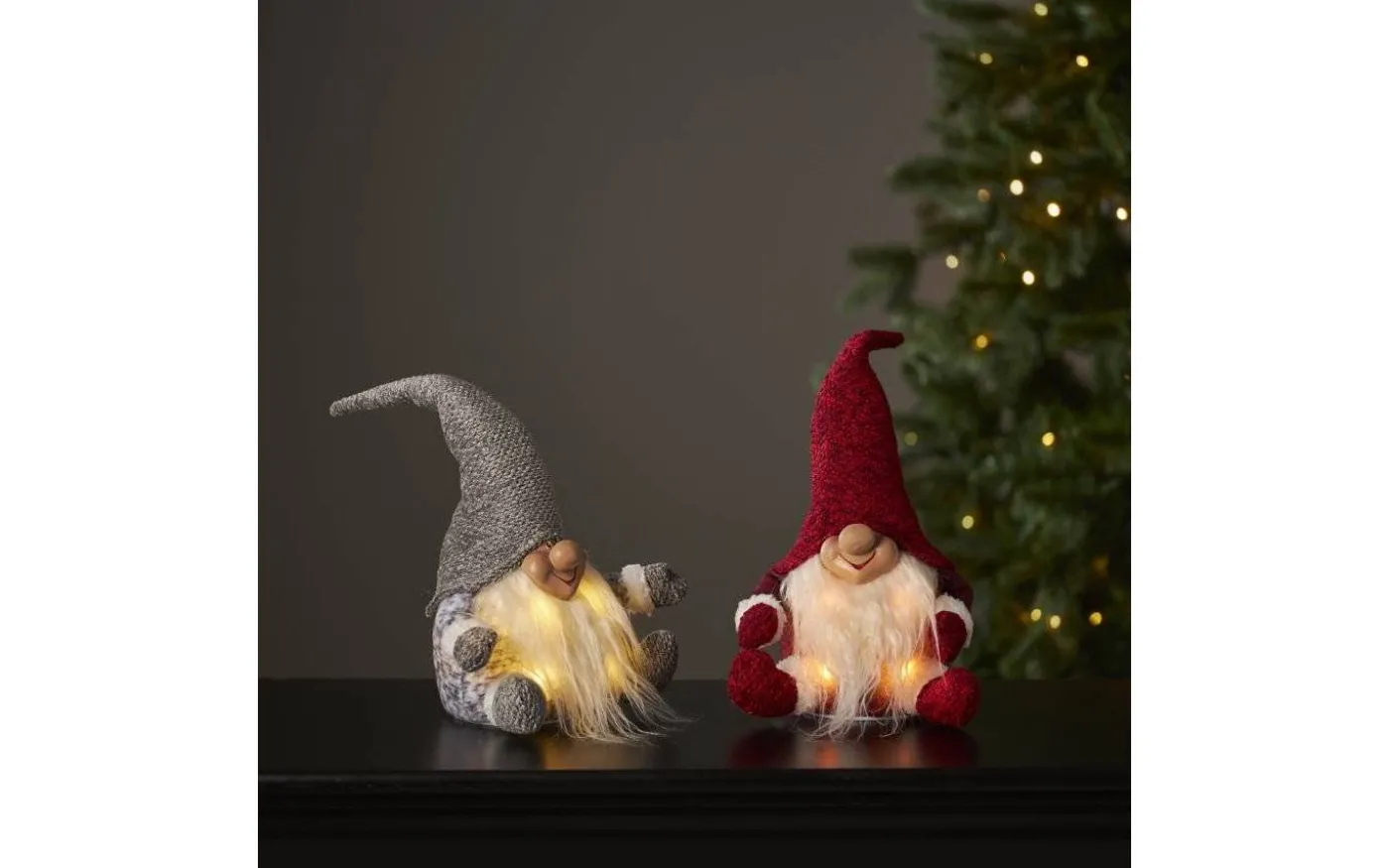 Joylight Batteridriven Tomte 34cm Grå