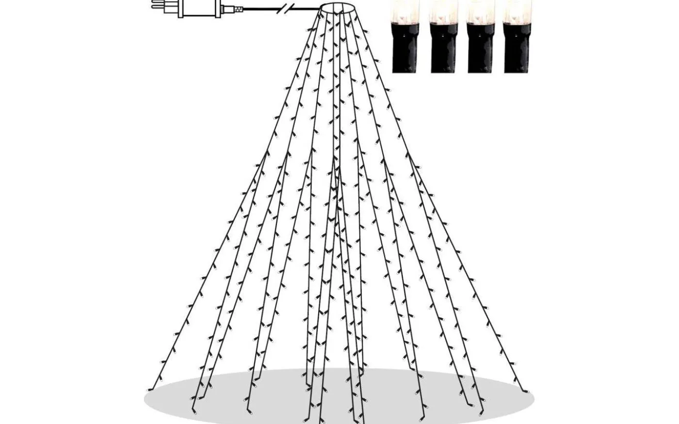 Julgransbelysning Crispy Ice White 2m 360LED IP44