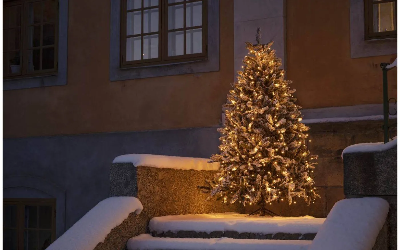 Julgransslinga 1,8m Frost Amber, Timerfunktion IP44
