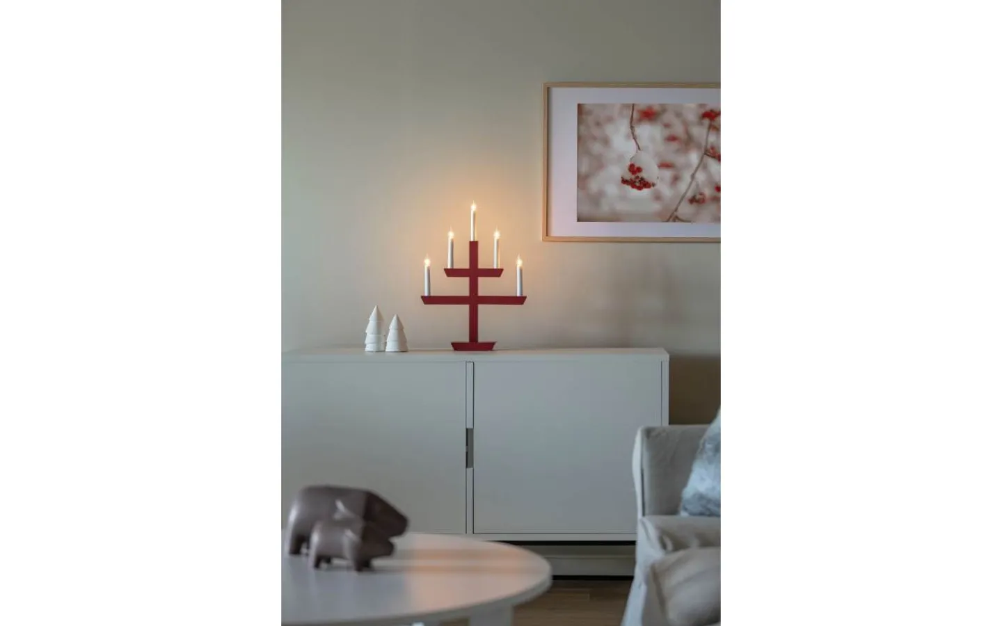 Konstsmide Julskimmer Adventsljusstake 48cm Mörkröd* Visa Alla Adventsljusstakar|Adventsljusstakar 31-60 Cm