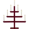 Julskimmer Adventsljusstake 61cm Mörkröd