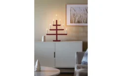 Julskimmer Adventsljusstake 61cm Mörkröd