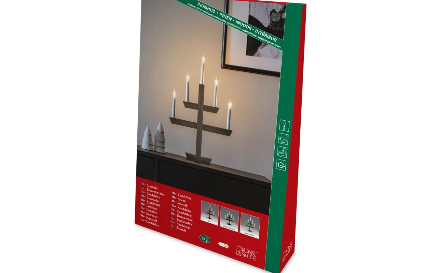 Julskimmer Adventsljusstake 48cm Brunbets