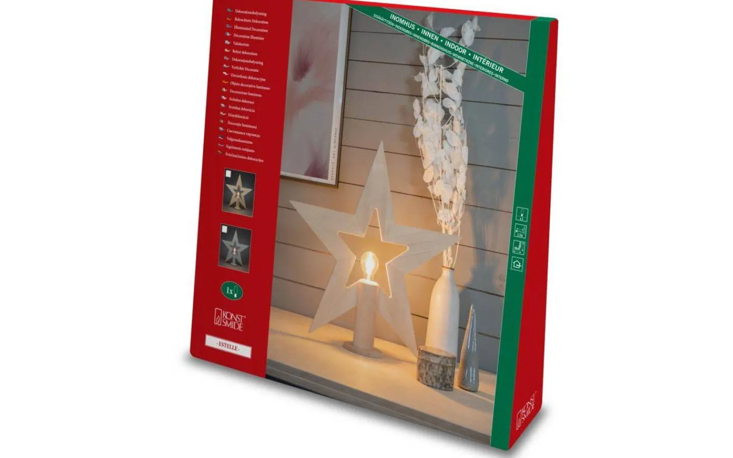 Julpynt Inomhus<Konstsmide Julstjärna på Fot 56cm Grå
