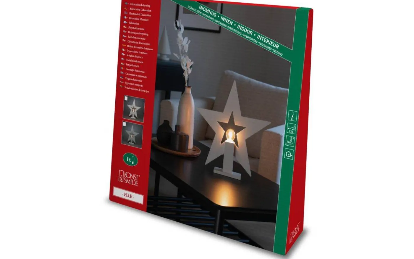 Julstjärna på Fot 35cm Vit