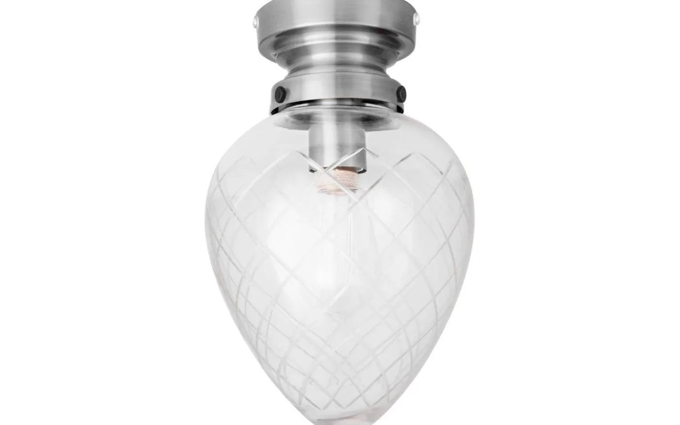 Juni Plafond 20cm Antikstål/Klar IP44