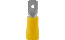 Kabelsko flatstift, Isolerad, 4,0-6,0 mm², Gul, 100 st/frp