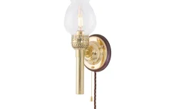 Karlskrona Lampfabrik Karlskronalampett - Mässing / Brytare / Brunt fäste* Ljushållare