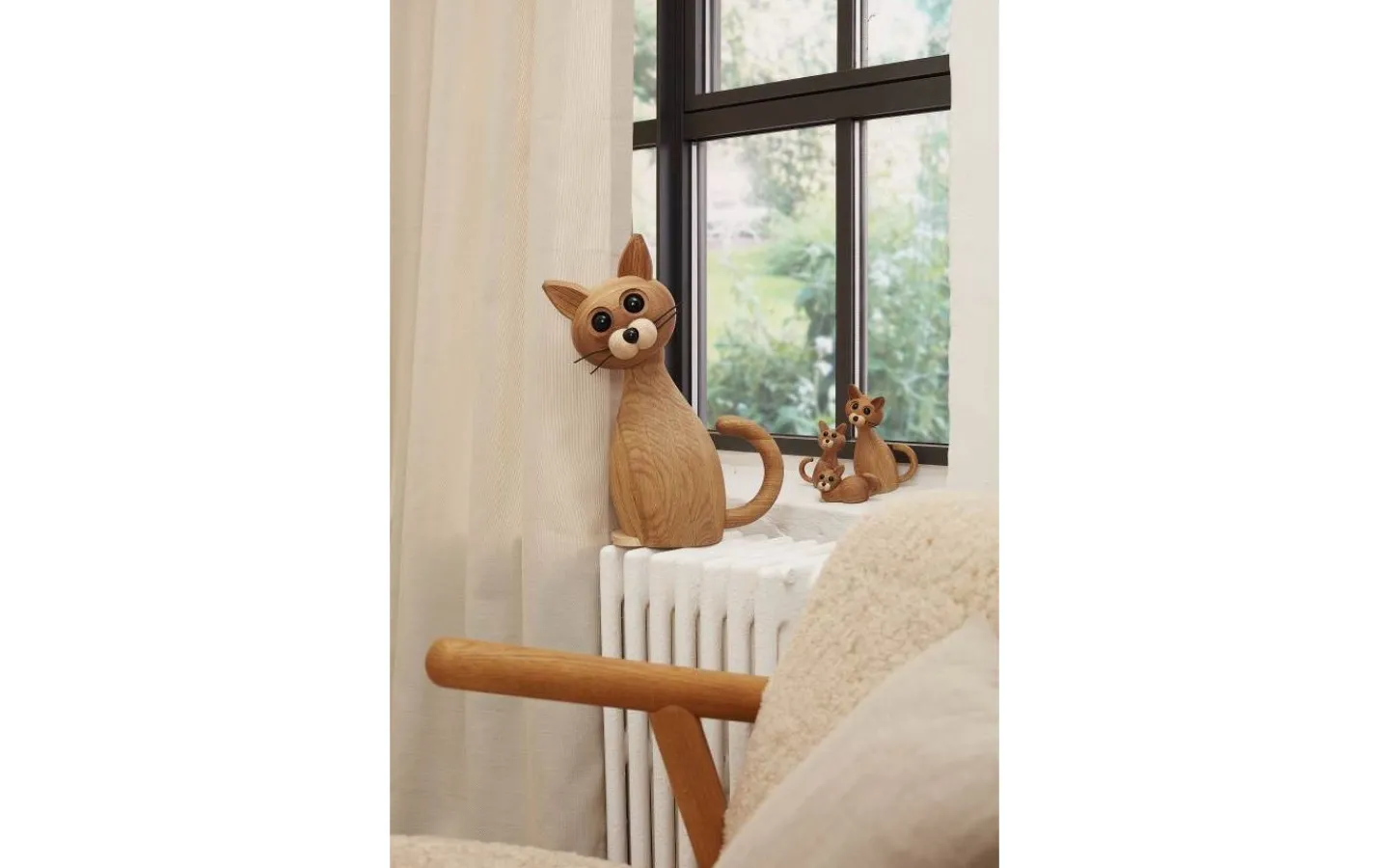 Spring Copenhagen Katt Big Lucky Trädekoration 38cm Ek/Lönn* Trädekorationer